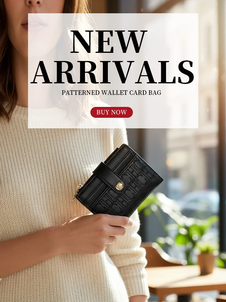 CH Luxury Brand Classic Square Design Wallet Fashion Button Classic Small and Lightweight Luxury Women's Folding Wallet