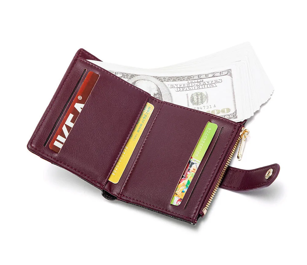 CH Luxury Brand Classic Square Design Wallet Fashion Button Classic Small and Lightweight Luxury Women's Folding Wallet