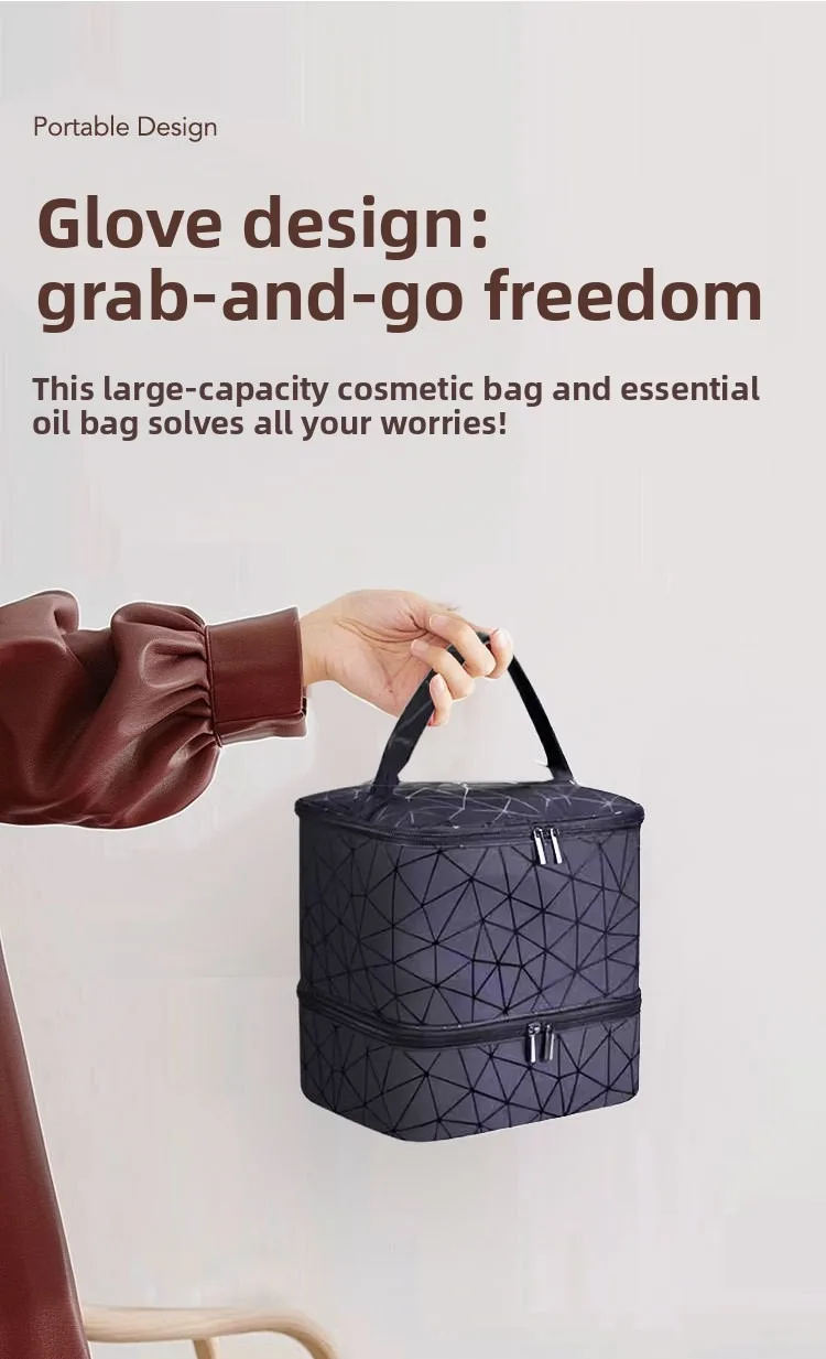 Cross-Border Large-Capacity Cosmetic Bag, High-End PVC Portable Women's Bag, Nail Polish Storage Bag, Manicure Tote Bag, Bag