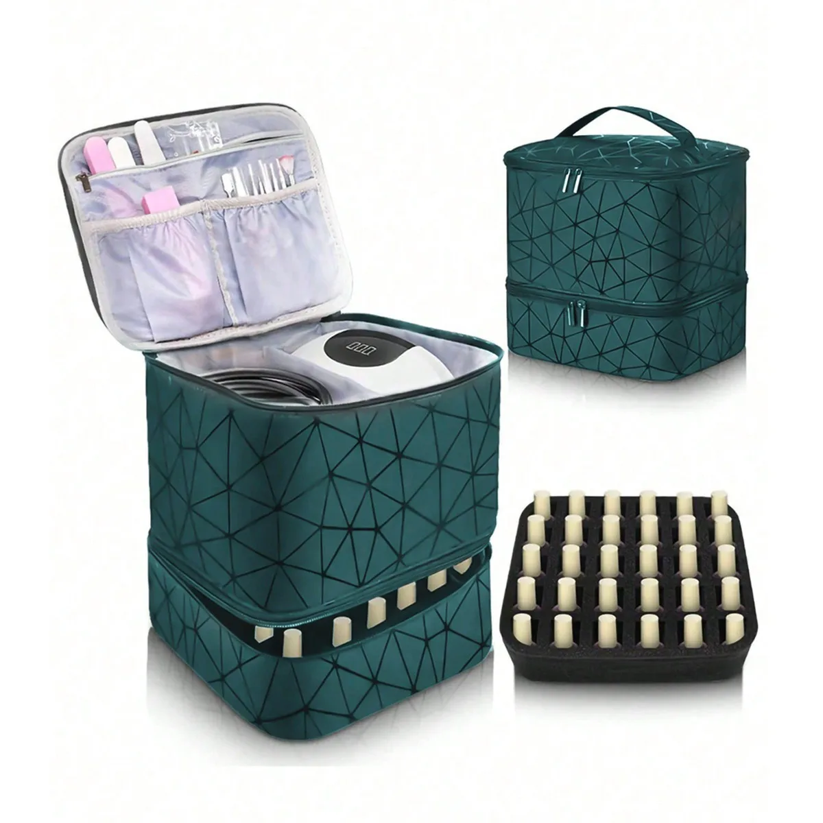 Cross-Border Large-Capacity Cosmetic Bag, High-End PVC Portable Women's Bag, Nail Polish Storage Bag, Manicure Tote Bag, Bag