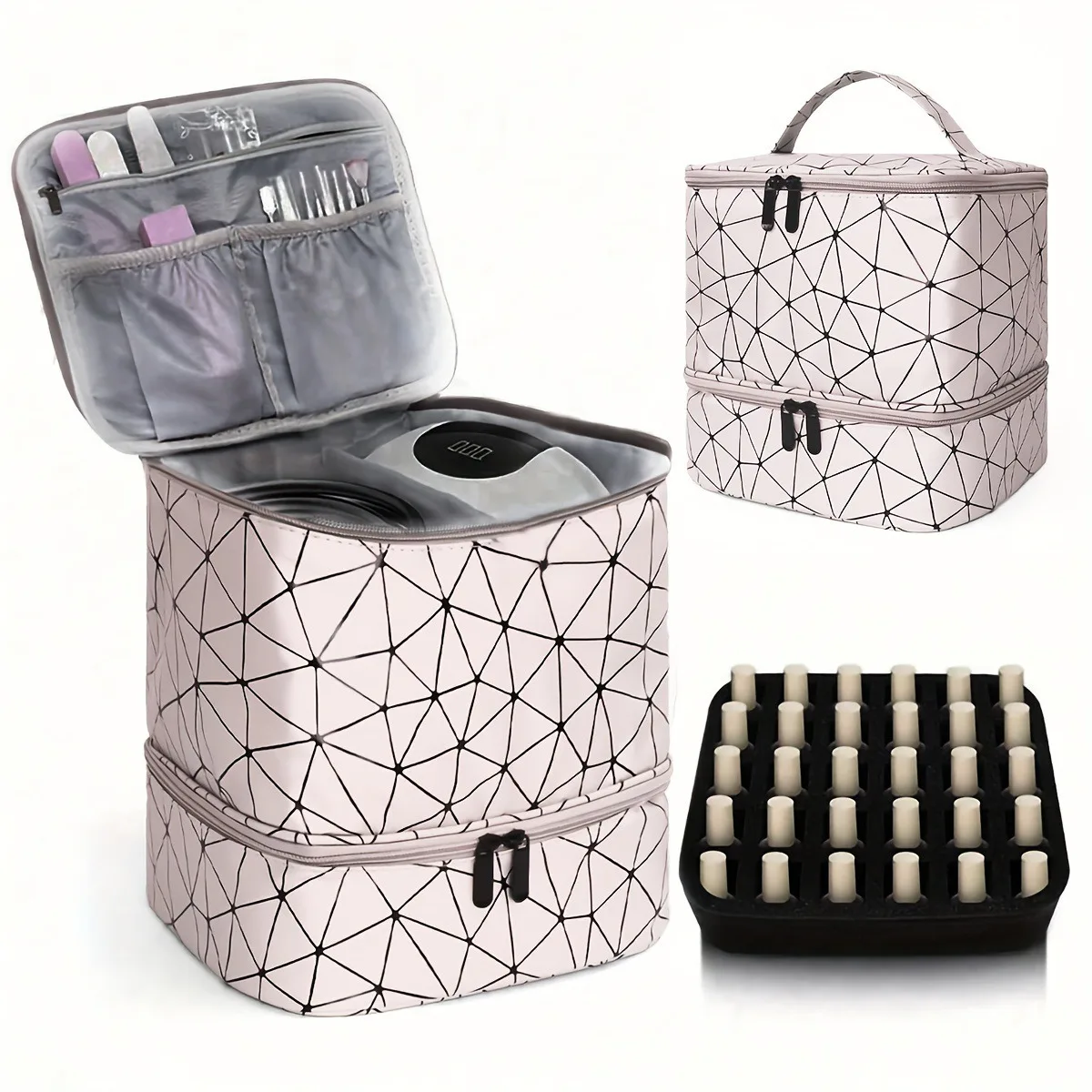 Cross-Border Large-Capacity Cosmetic Bag, High-End PVC Portable Women's Bag, Nail Polish Storage Bag, Manicure Tote Bag, Bag