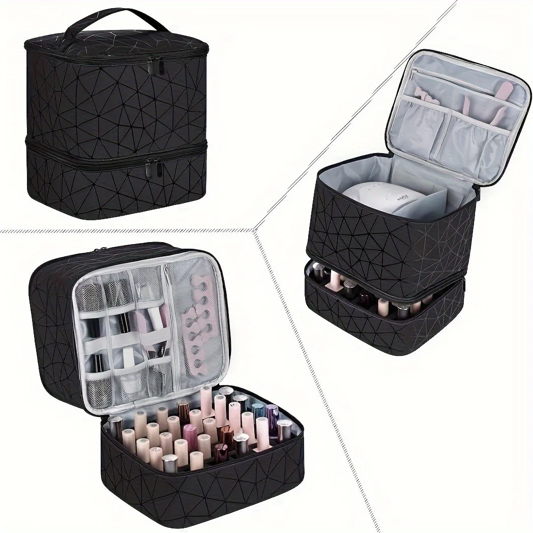 Cross-Border Large-Capacity Cosmetic Bag, High-End PVC Portable Women's Bag, Nail Polish Storage Bag, Manicure Tote Bag, Bag
