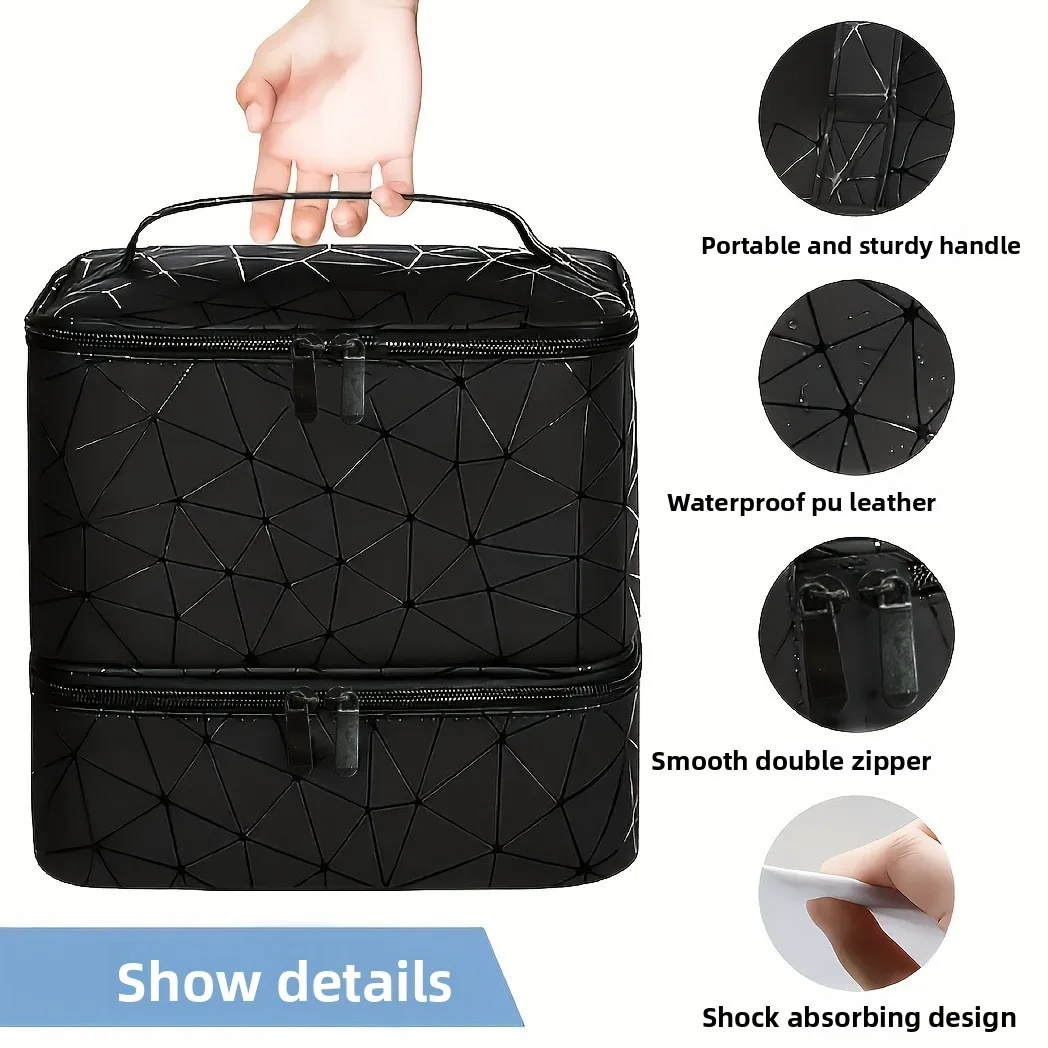 Cross-Border Large-Capacity Cosmetic Bag, High-End PVC Portable Women's Bag, Nail Polish Storage Bag, Manicure Tote Bag, Bag