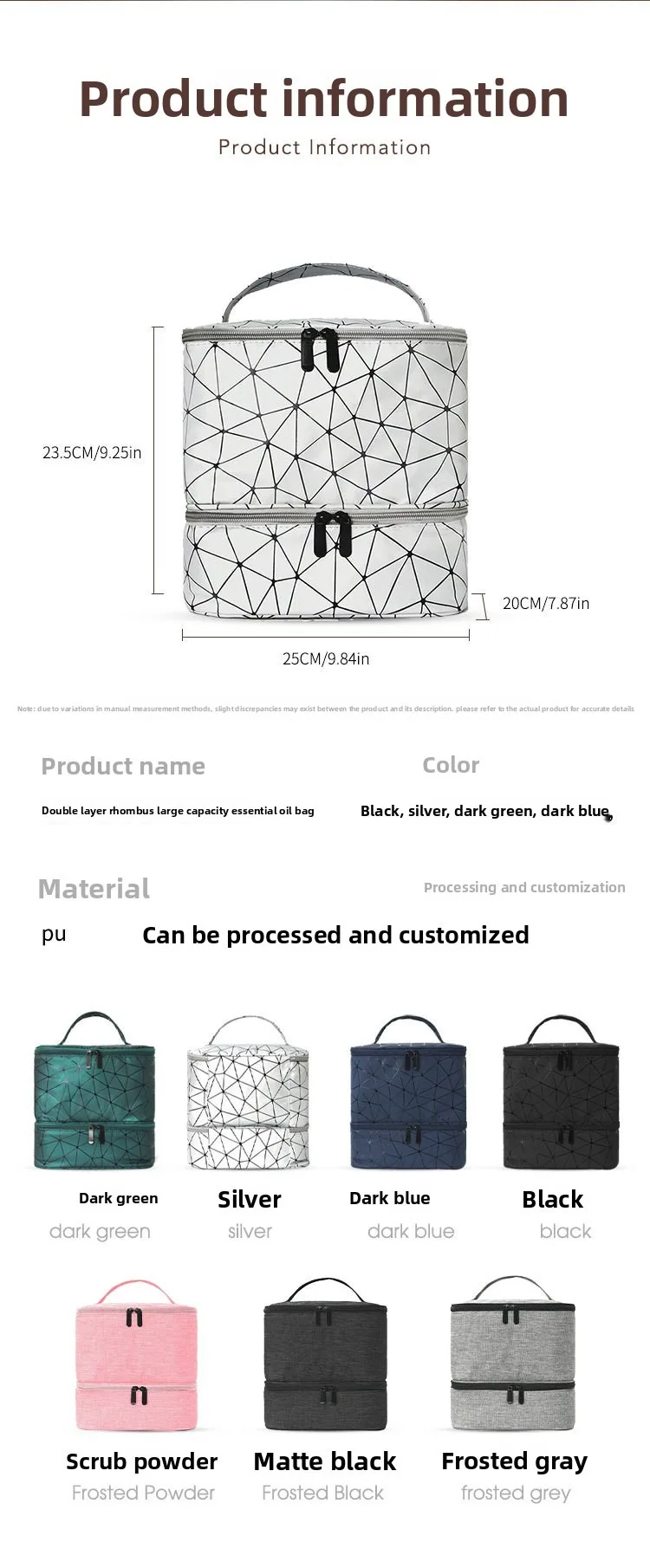 Cross-Border Large-Capacity Cosmetic Bag, High-End PVC Portable Women's Bag, Nail Polish Storage Bag, Manicure Tote Bag, Bag