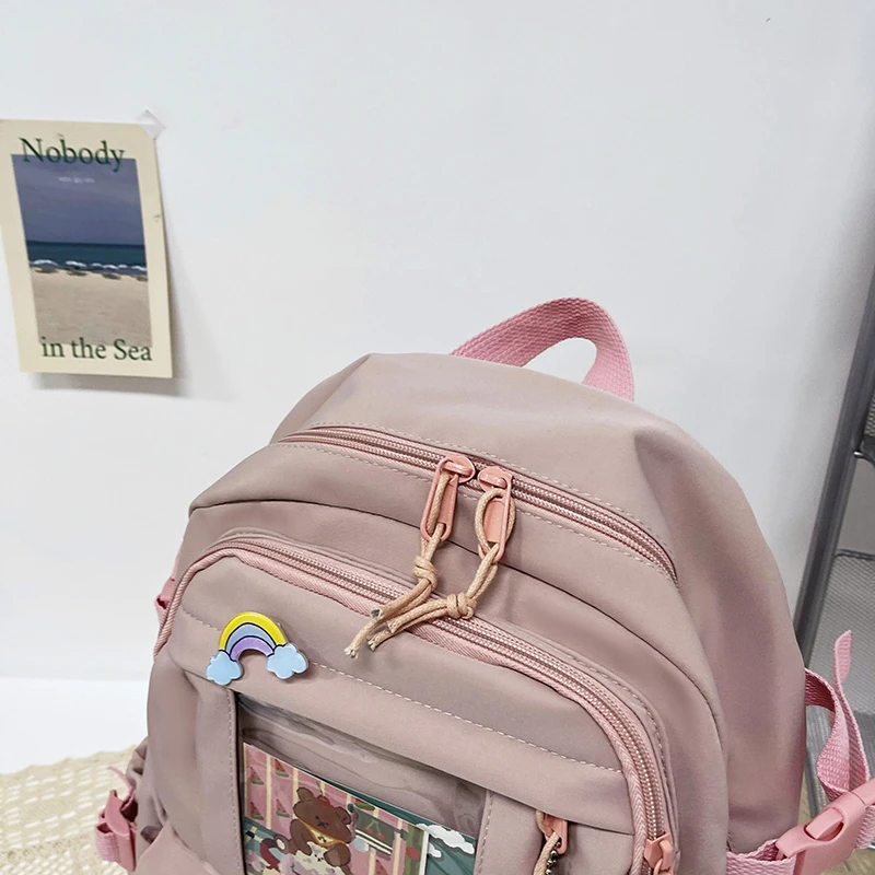 Cute Women Backpacks Waterproof Multi-Pocket Nylon School Backpack for Student Female Girls Kawaii Laptop Book Pack Mochilas