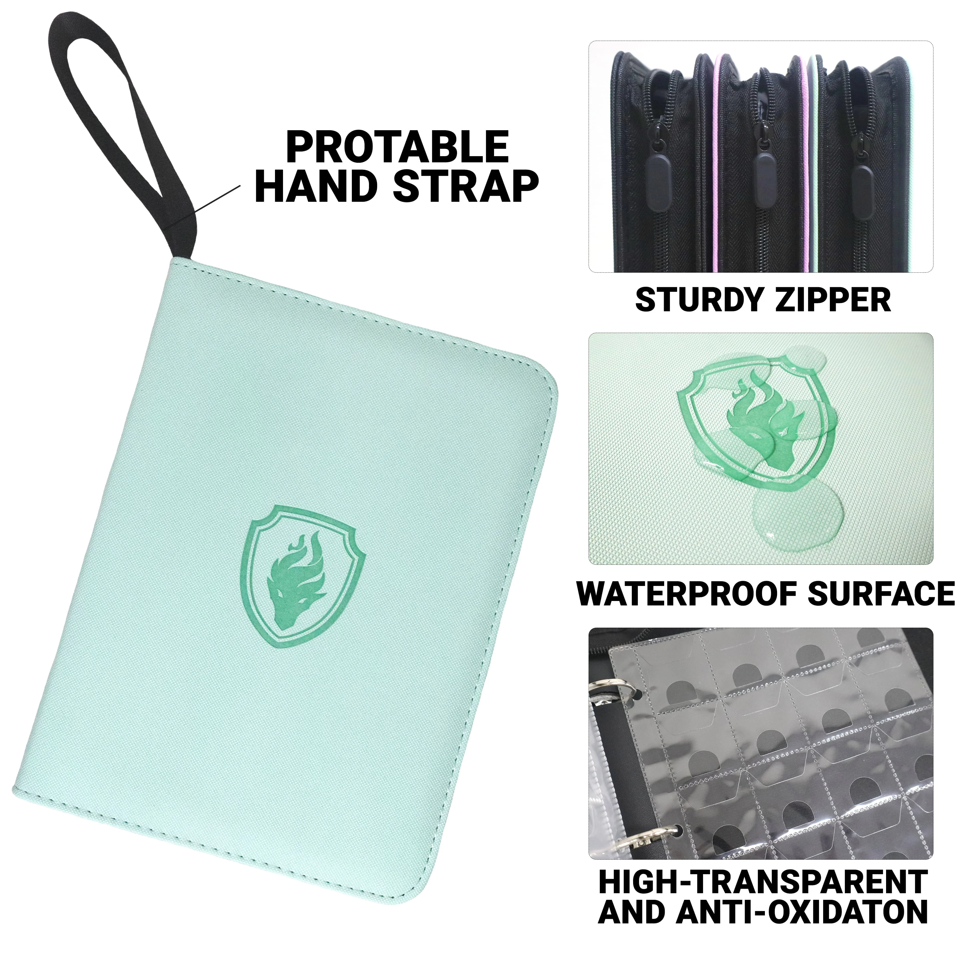 220 Slots Coin Collector Book Zipper PU Coin Storage Album Portable Coin Protector for Collection Display