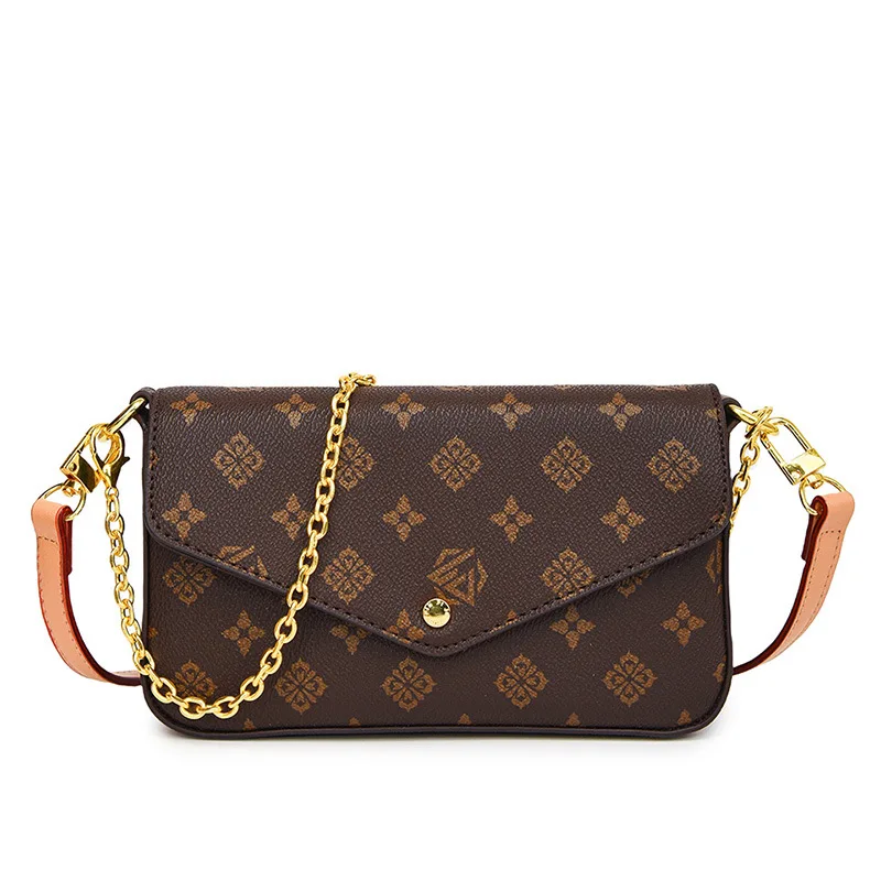Women Color Block Print Crossbody Bag - 2026 New Minimalist Chain Shoulder Purse for Commuting
