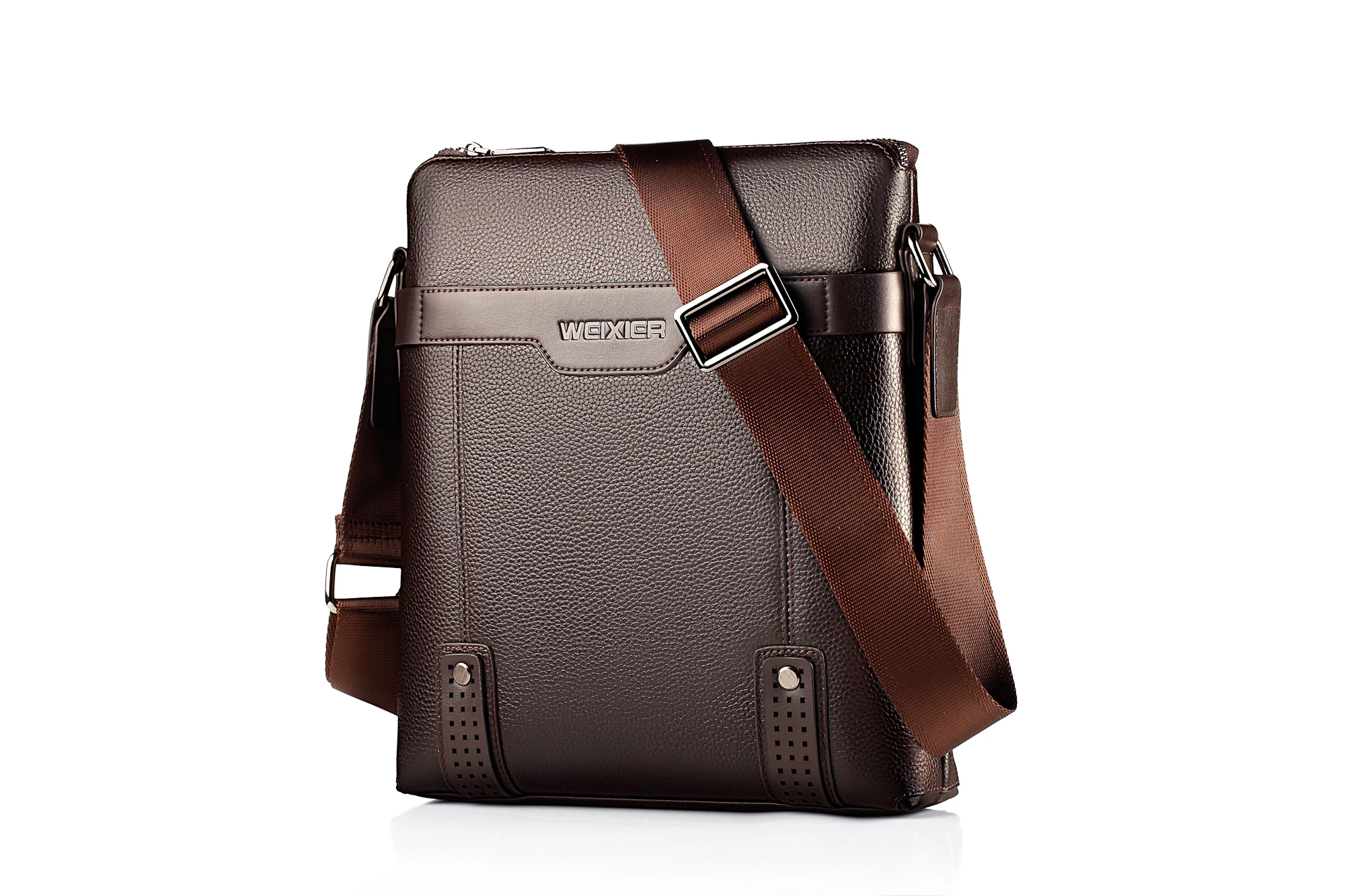 WEIXIER Brand Men's Shoulder Bag Fashion Vintage PU Leather Casual Large Capacity Backpack Messenger Male Crossbody Bag Business