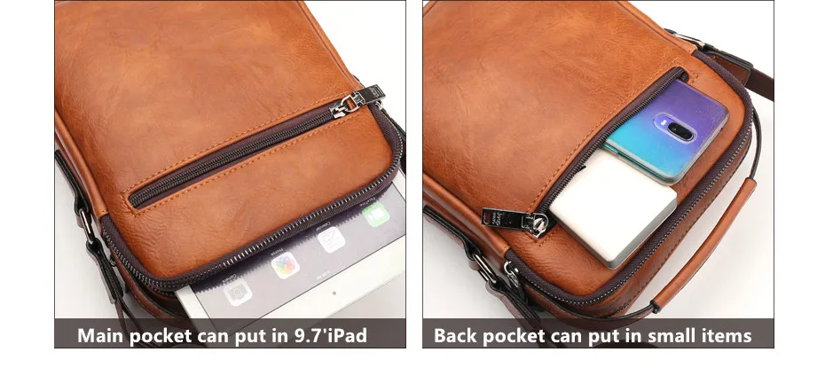 JEEP Brand men bags High quality Leather brown black Business Leisure Shoulder Messnger bags for 7.9 inches iPad male handbags