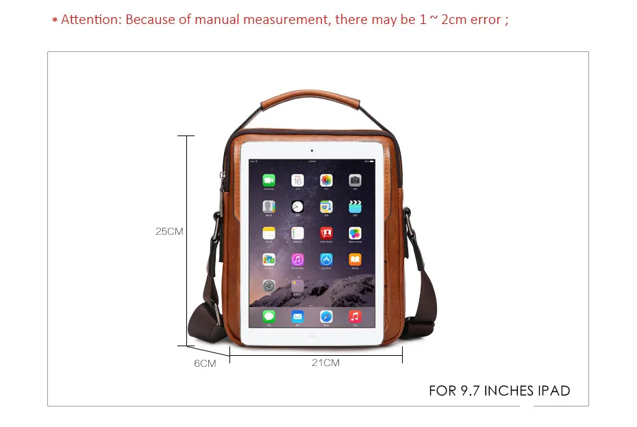 JEEP Brand men bags High quality Leather brown black Business Leisure Shoulder Messnger bags for 7.9 inches iPad male handbags