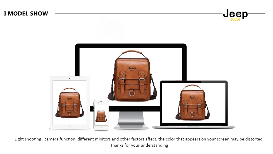 JEEP Brand men bags High quality Leather brown black Business Leisure Shoulder Messnger bags for 7.9 inches iPad male handbags