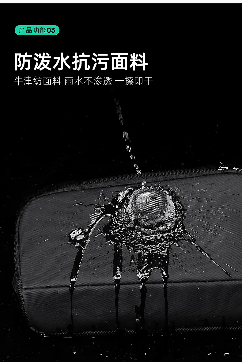 Premium Black Waterproof CrossBag Personality Fashion Men Magnetic Messenger Bag Lightweight Minimalist Sling Shoulder Bag