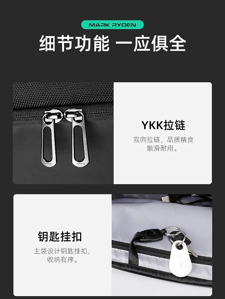 Premium Black Waterproof CrossBag Personality Fashion Men Magnetic Messenger Bag Lightweight Minimalist Sling Shoulder Bag