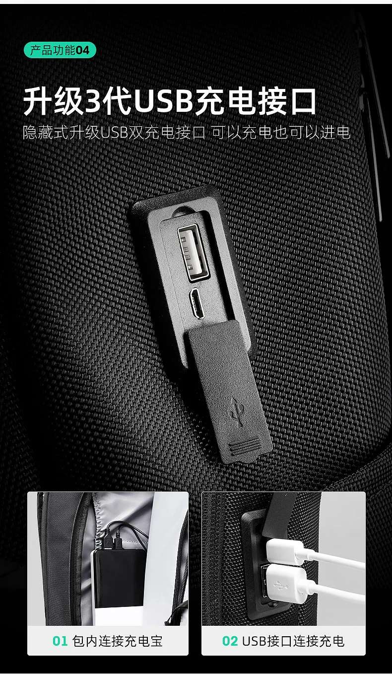 Premium Black Waterproof CrossBag Personality Fashion Men Magnetic Messenger Bag Lightweight Minimalist Sling Shoulder Bag