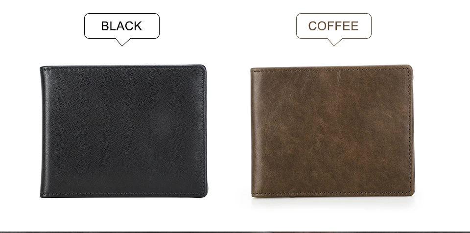 CONTACT'S Genuine Leather Men Wallet Samll Bifold Design Casual Thin Slim Wallets Card Holder Vintage Male Purse Money Clip