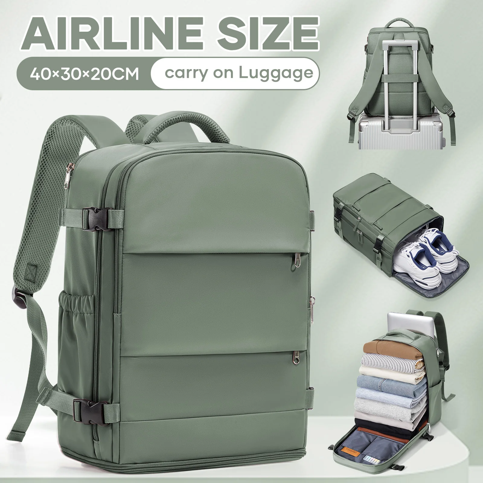 Hand Luggage Ryanair 40x30x20 Travel Backpack Carry-on Bag Aircraft Cabin max wizz air Backpack, Women's Men's Notebook Backpack