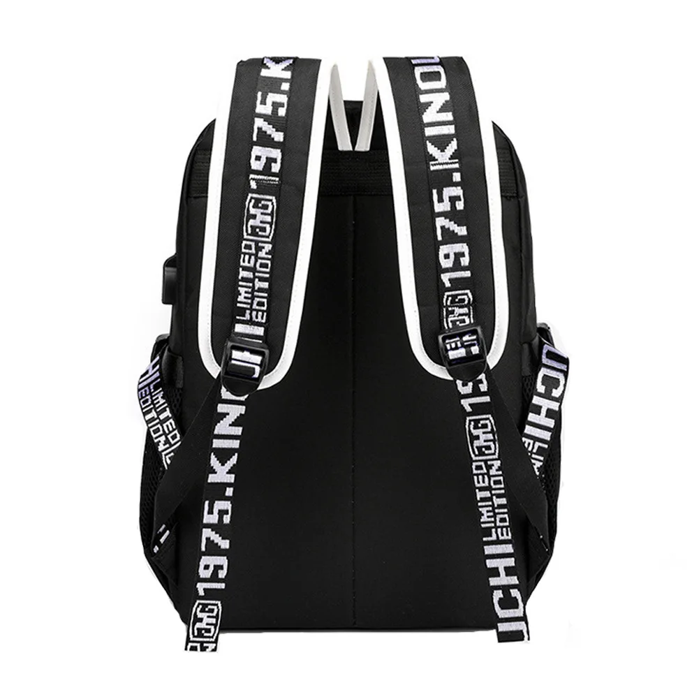 Anime Death Note Backpack School Book Bags Mochila Travel USB Port Bag Laptop Boy Girls Gift