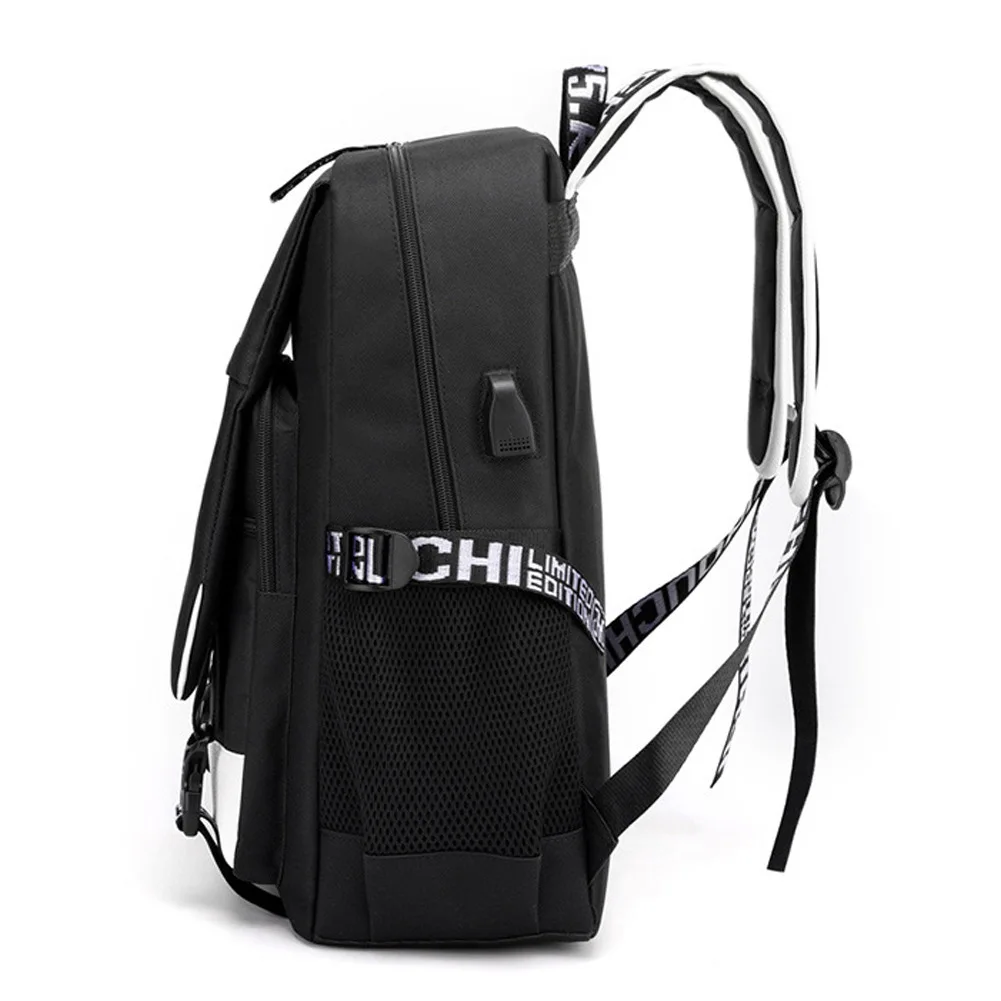 Anime Death Note Backpack School Book Bags Mochila Travel USB Port Bag Laptop Boy Girls Gift
