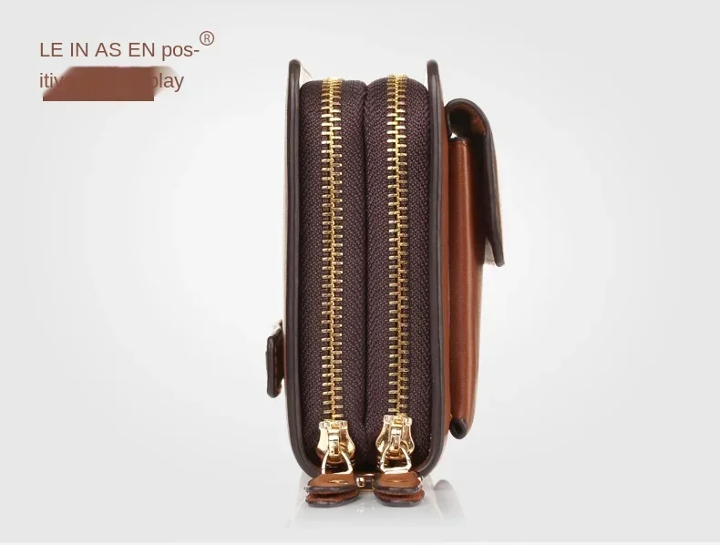Luxury Men's Wallet with Double Zipper & Money Clip Large Capacity RFID Blocking Clutch Bag for Phone/Cards/Coins Purse for Men