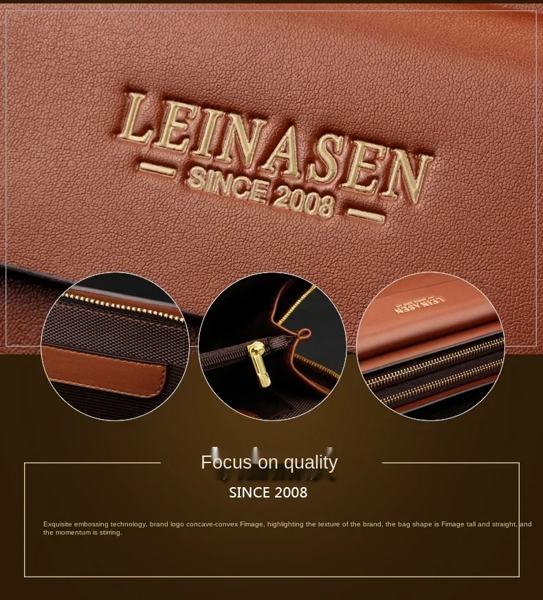 Luxury Men's Wallet with Double Zipper & Money Clip Large Capacity RFID Blocking Clutch Bag for Phone/Cards/Coins Purse for Men