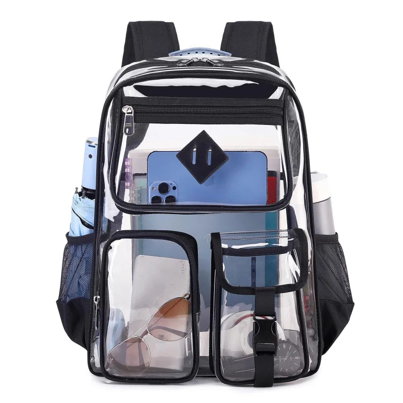New transparent backpackPVCbackpack for outdoor fitness Waterproof Large capacity small middle and high school grade backpack