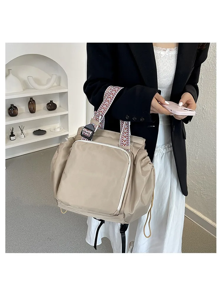 Nylon Shoulder Bag Solid Color Bag Body Fashionable Versatile Portable Mommy Bag Large Capacity Travel Tote Bag
