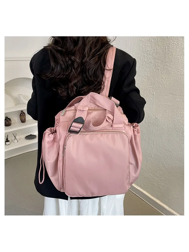 Nylon Shoulder Bag Solid Color Bag Body Fashionable Versatile Portable Mommy Bag Large Capacity Travel Tote Bag