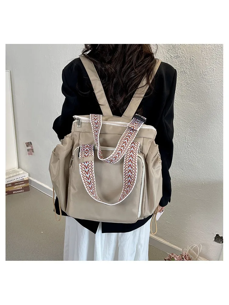 Nylon Shoulder Bag Solid Color Bag Body Fashionable Versatile Portable Mommy Bag Large Capacity Travel Tote Bag
