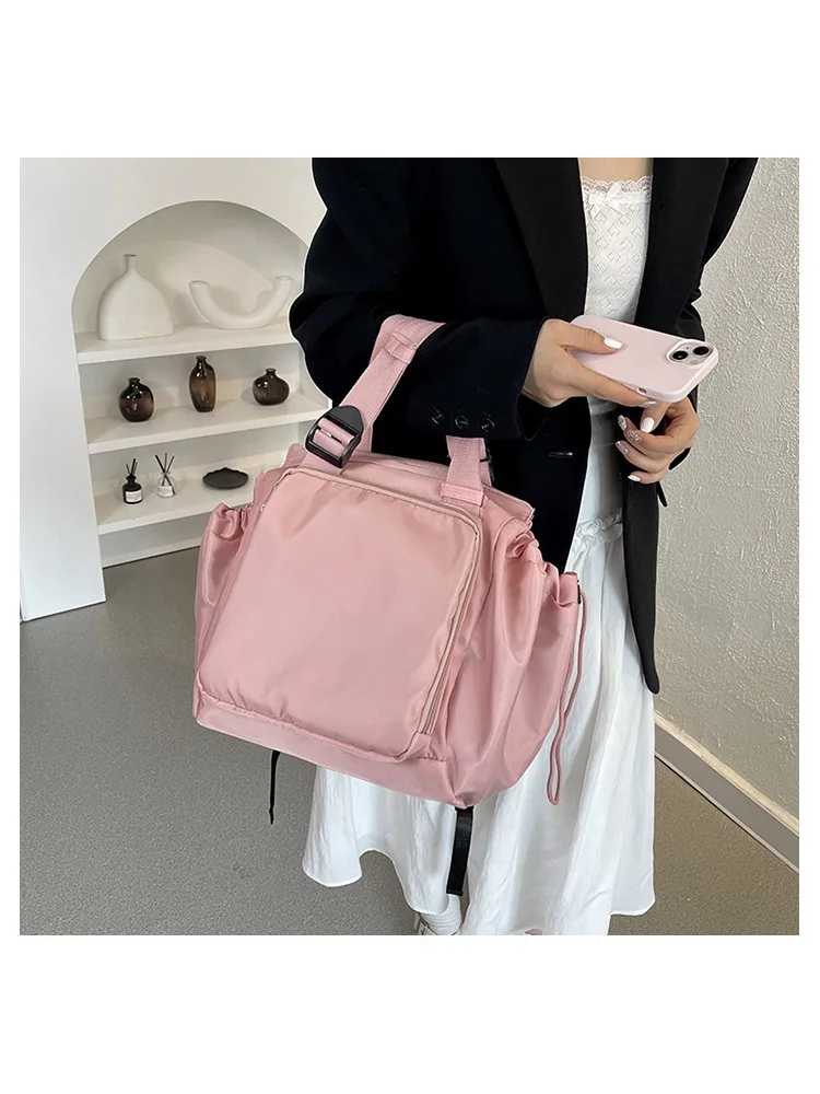 Nylon Shoulder Bag Solid Color Bag Body Fashionable Versatile Portable Mommy Bag Large Capacity Travel Tote Bag