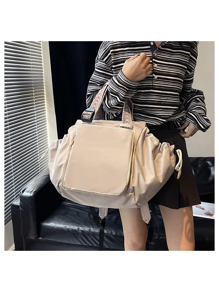 Nylon Shoulder Bag Solid Color Bag Body Fashionable Versatile Portable Mommy Bag Large Capacity Travel Tote Bag