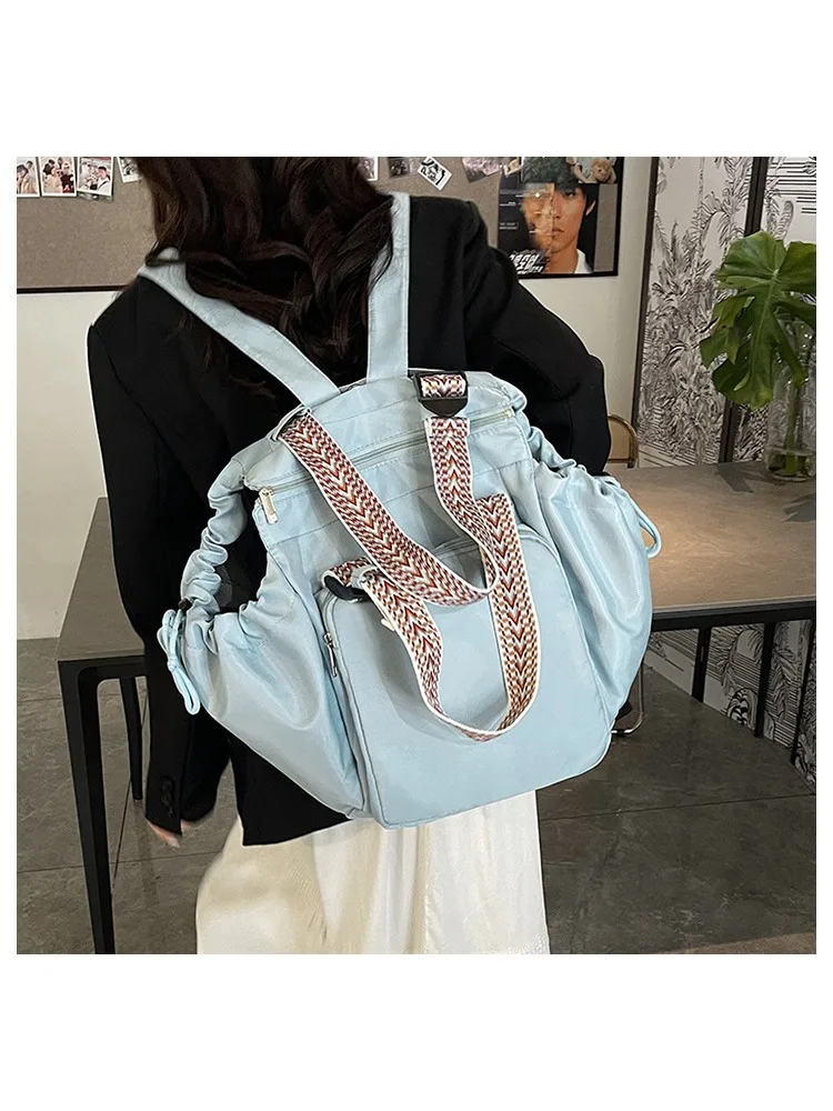 Nylon Shoulder Bag Solid Color Bag Body Fashionable Versatile Portable Mommy Bag Large Capacity Travel Tote Bag