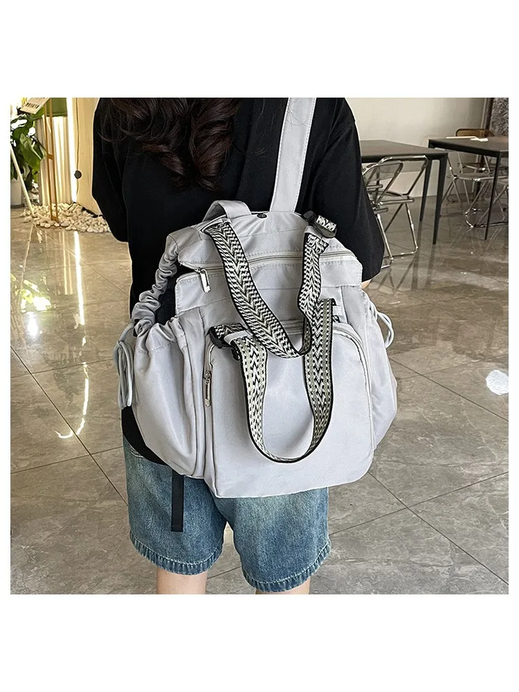 Nylon Shoulder Bag Solid Color Bag Body Fashionable Versatile Portable Mommy Bag Large Capacity Travel Tote Bag