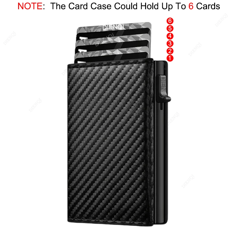 Rfid Wallet Credit Card Holder Luxury Business ID Holder Card Slim Pop Up Metal Minimalist Wallet Smart Money Bags with Zipper