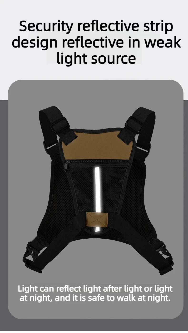 Outdoor Tactical Chest Bag for Men Utility EDC Travel Chest Pack for Running Hiking Chest Vest Holster