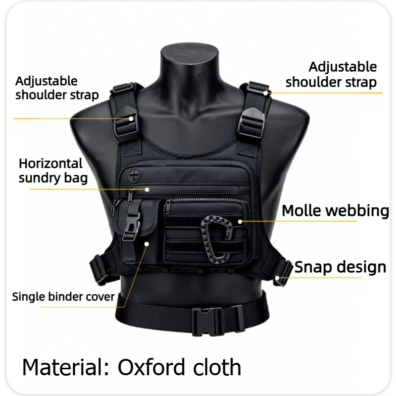 Outdoor Tactical Chest Bag for Men Utility EDC Travel Chest Pack for Running Hiking Chest Vest Holster