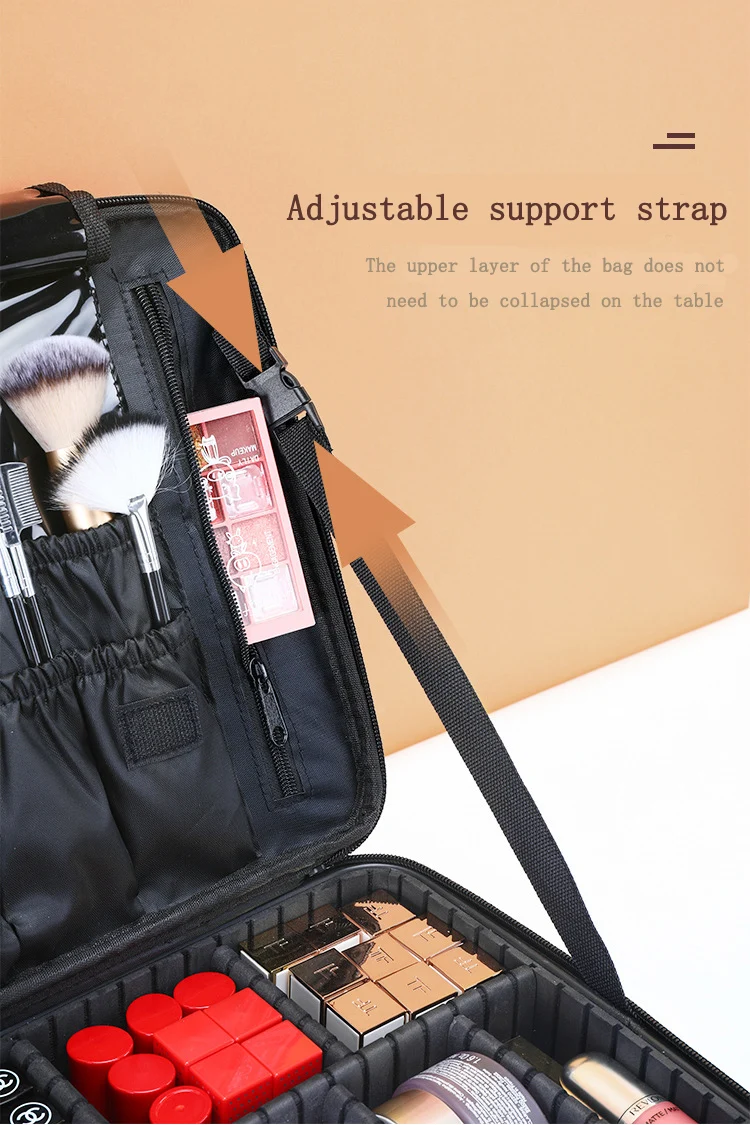 Large Capacity Makeup Case - 3 Sizes Cosmetic Organizer Brush Bag Barber Train Case for Makeup Artists Hair Cutter Sets