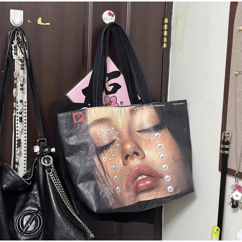 Fashion Designer Tote Bag New Large-capacity Shoulder Bag Creative Y2k Printed Versatile Casual Bag High-quality Simple Handbag