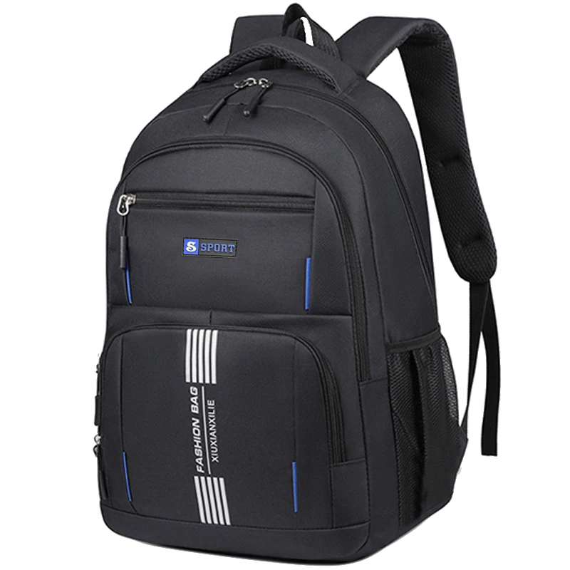 Fashion Minimalist Men’s Rucksack, Lightweight Nylon Backpack with Multiple Storage Slots for School & Weekend Trips