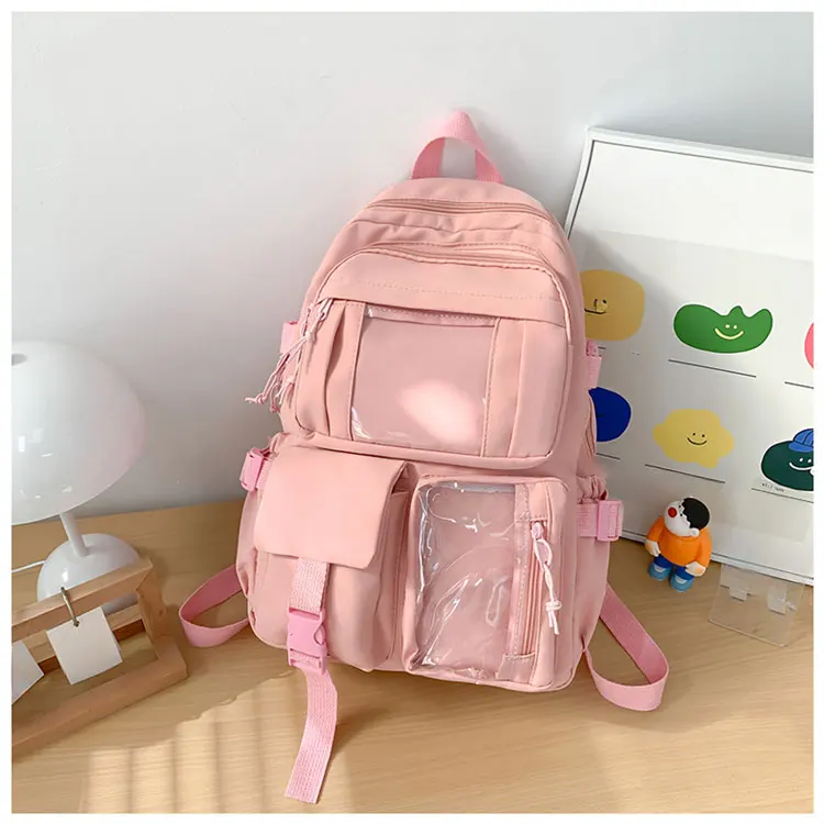 New Cute Nylon Backpack Suitable for Young Girls, Female Students, and Ladies, Multi-Pocket Student Backpack