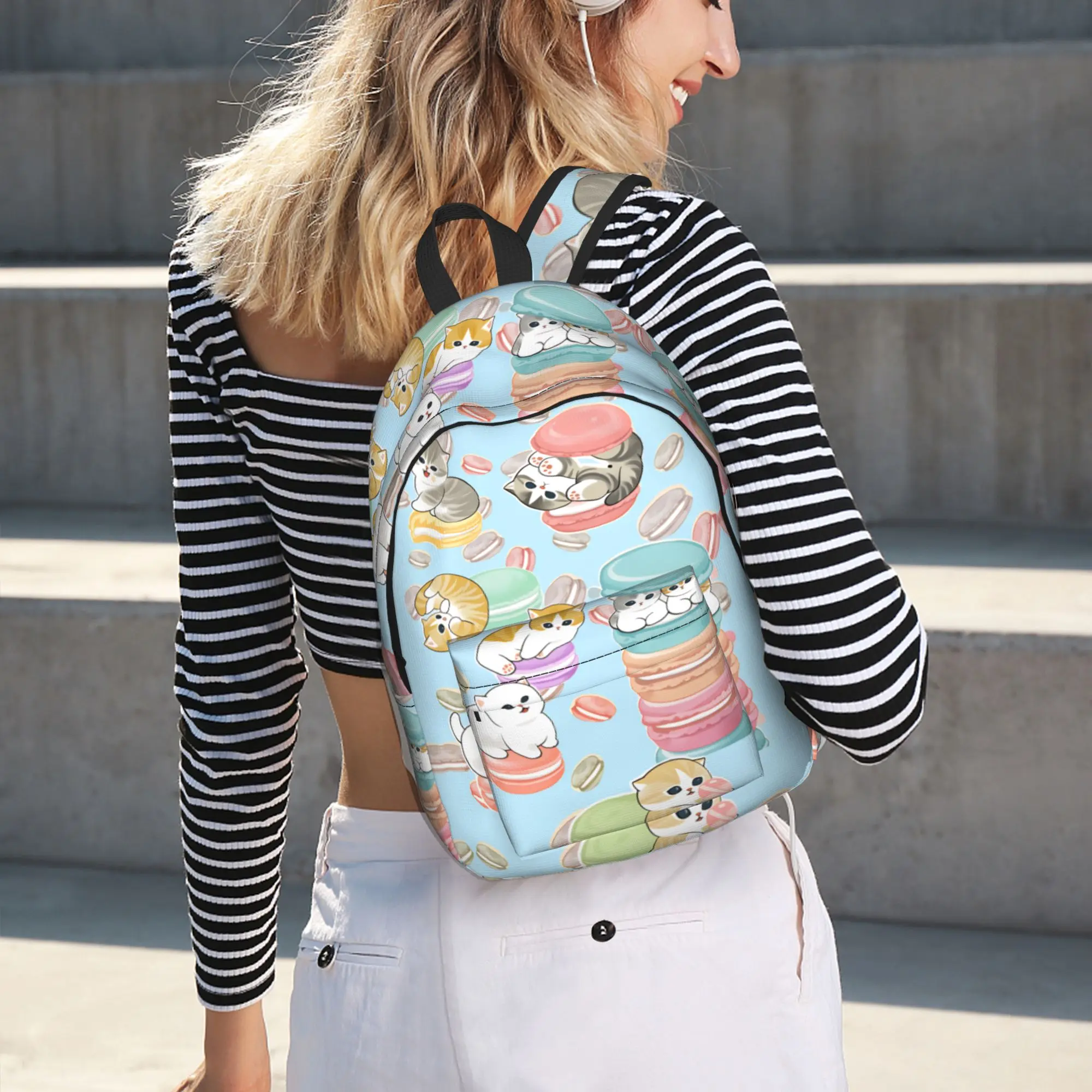 Mofusand Backpack Boy Polyester University Backpacks Pattern Fashion High School Bags Rucksack