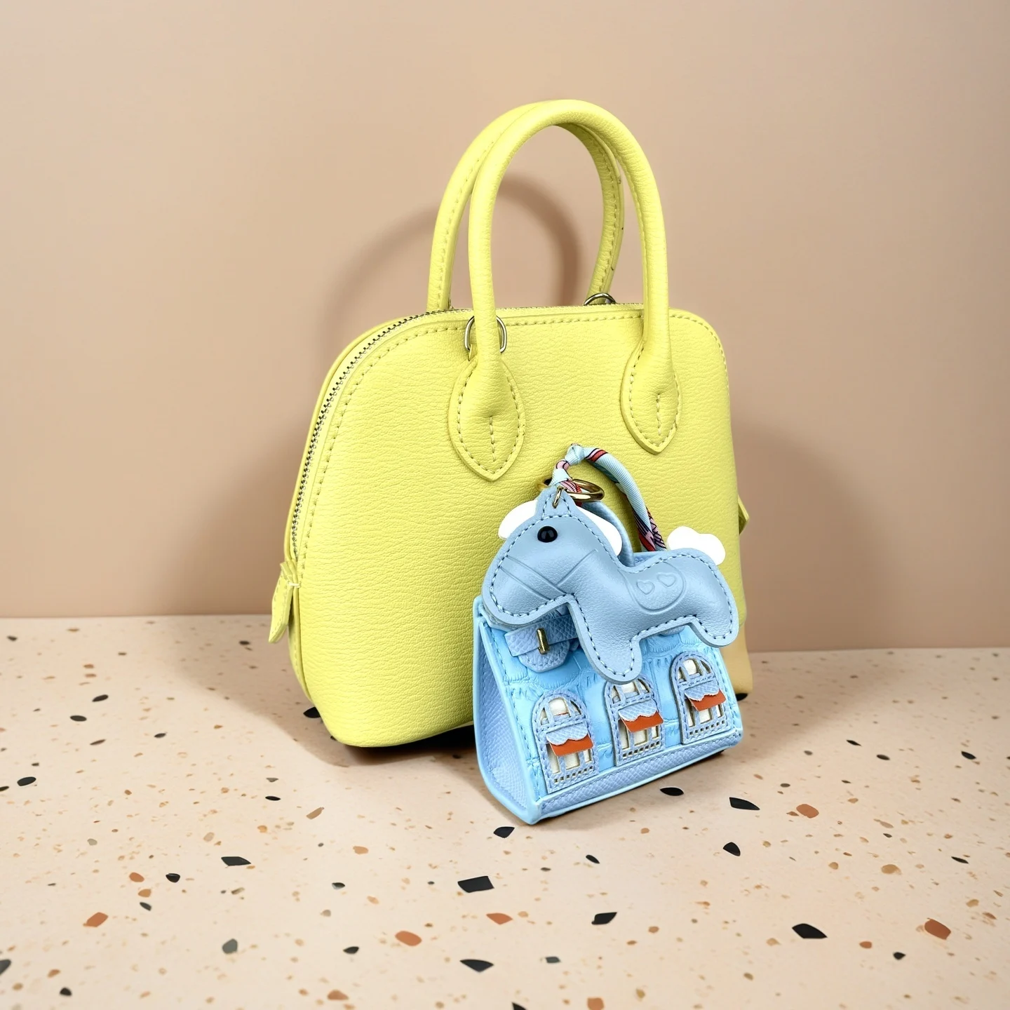 Cute Mini PU Leather House Shape Headphone Case Coin Purse Set-Handbag Charm Decor-Portable Earbud Storage Pouch /Small Wallet