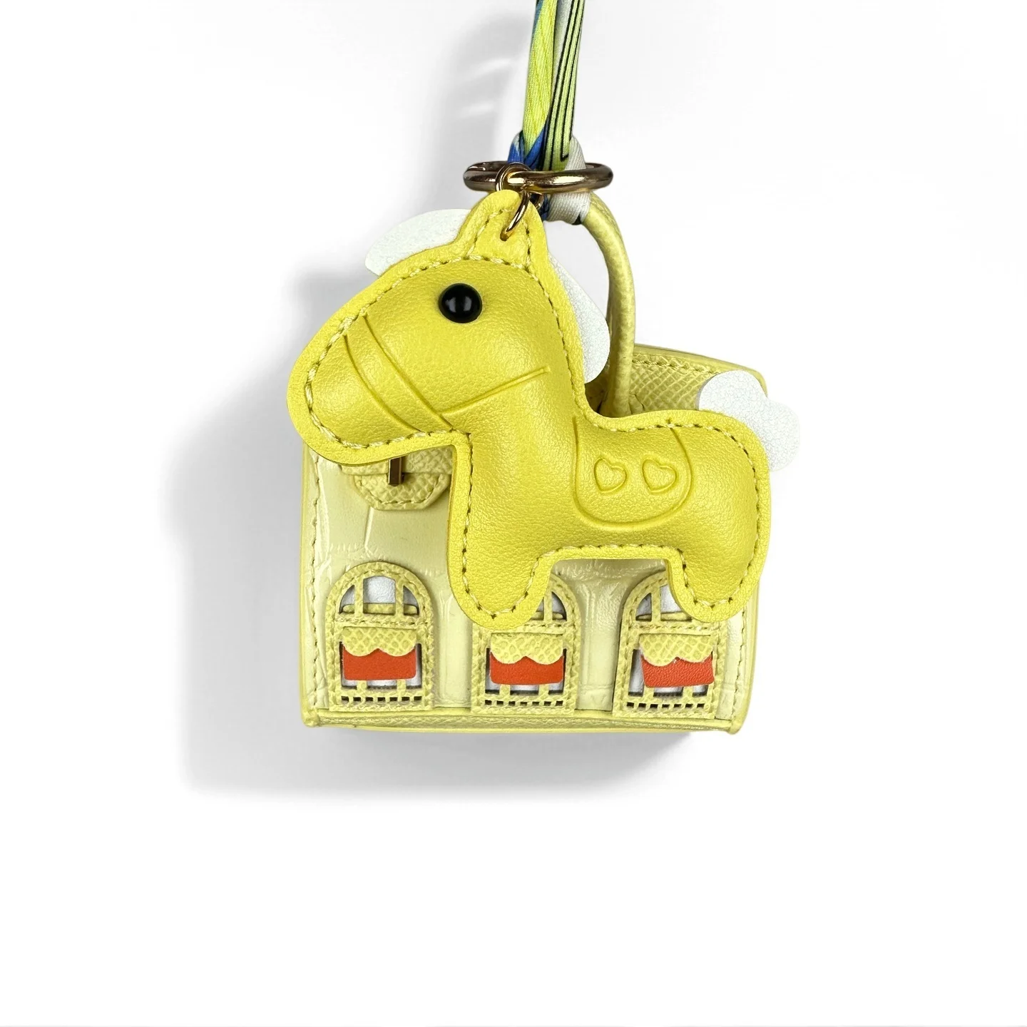 Cute Mini PU Leather House Shape Headphone Case Coin Purse Set-Handbag Charm Decor-Portable Earbud Storage Pouch /Small Wallet