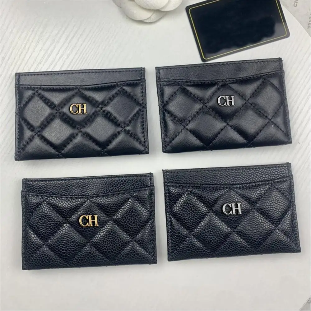 Top Quality Business Coin Purse Leather Card Holder Fashion Luxury Brand For Women Classical Genuine Sheepskin Credit Card Case
