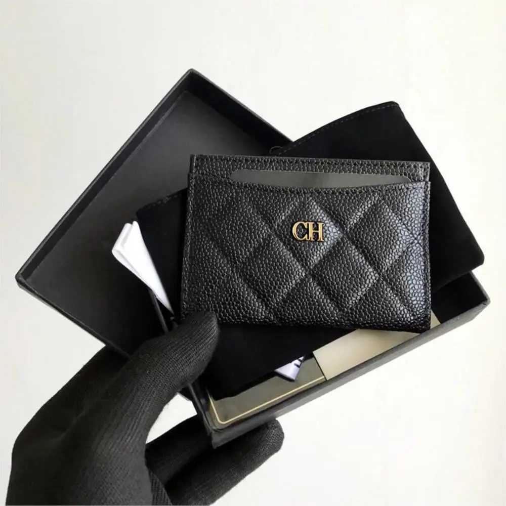 Top Quality Business Coin Purse Leather Card Holder Fashion Luxury Brand For Women Classical Genuine Sheepskin Credit Card Case