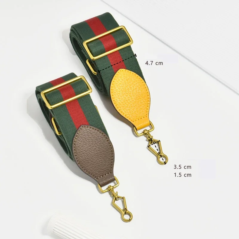 5cm Wide Shoulder Strap for GUCCI Tiger Head Camera Bag Adjustable Length Red Blue Color Blocking Bag Strap