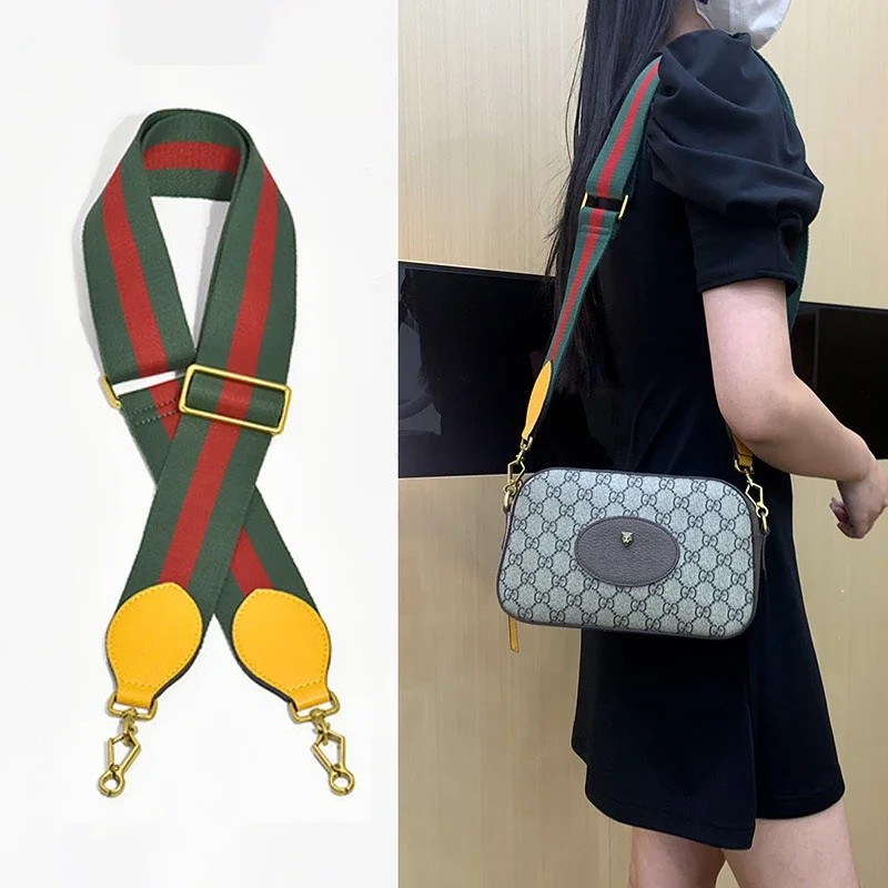 5cm Wide Shoulder Strap for GUCCI Tiger Head Camera Bag Adjustable Length Red Blue Color Blocking Bag Strap
