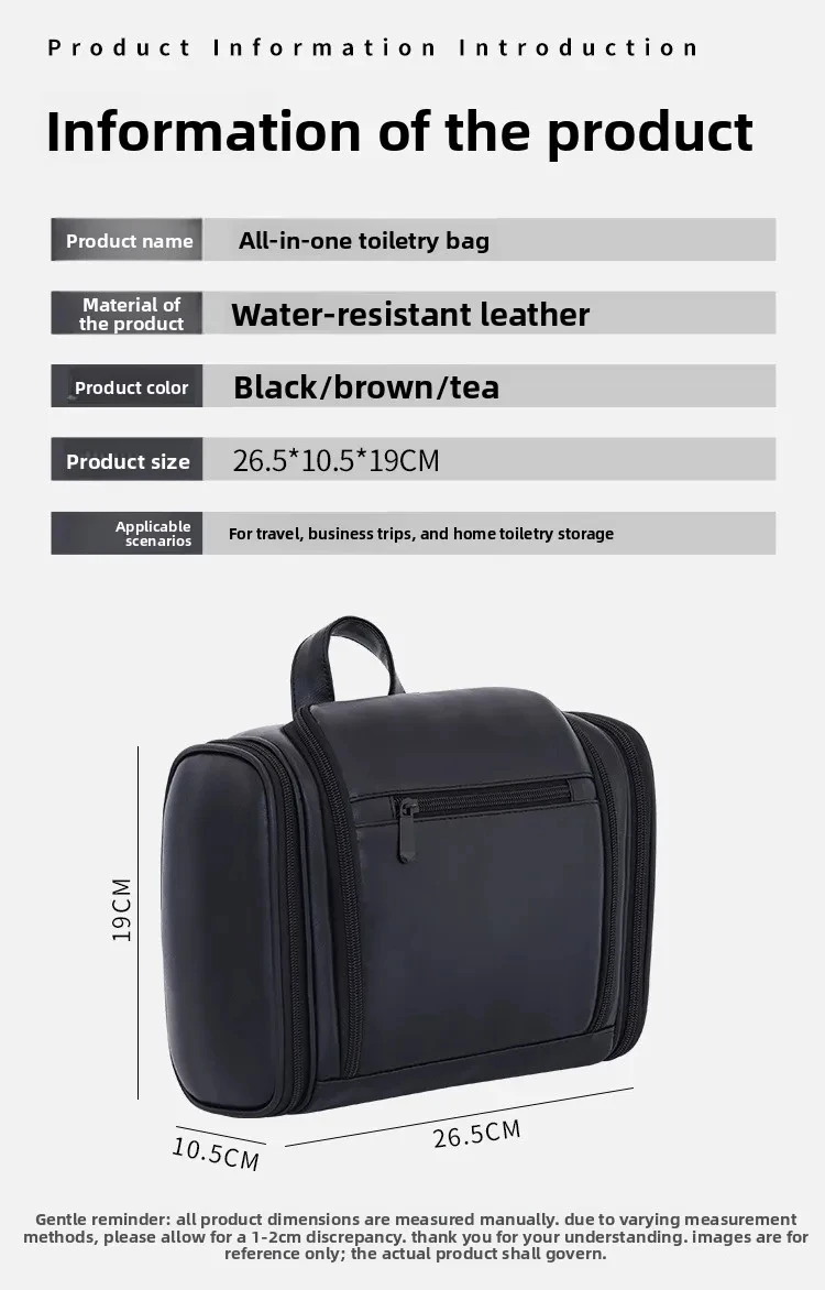 Waterproof Makeup Bag With Hanging Hook and Multiple Pockets Cosmetic Bags for Travel Essentials Toiletry Bag for Women Men