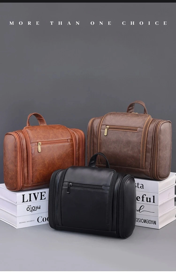 Waterproof Makeup Bag With Hanging Hook and Multiple Pockets Cosmetic Bags for Travel Essentials Toiletry Bag for Women Men