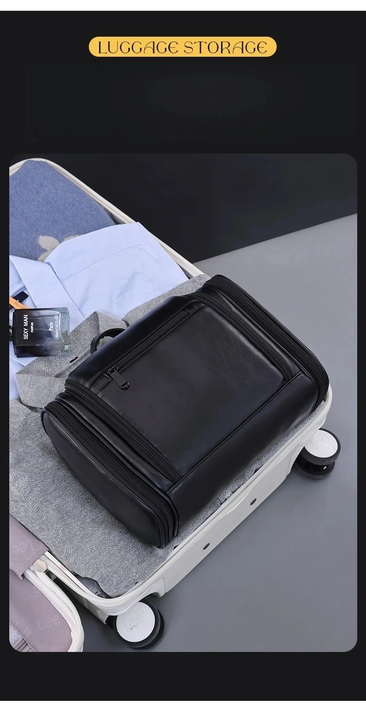 Waterproof Makeup Bag With Hanging Hook and Multiple Pockets Cosmetic Bags for Travel Essentials Toiletry Bag for Women Men