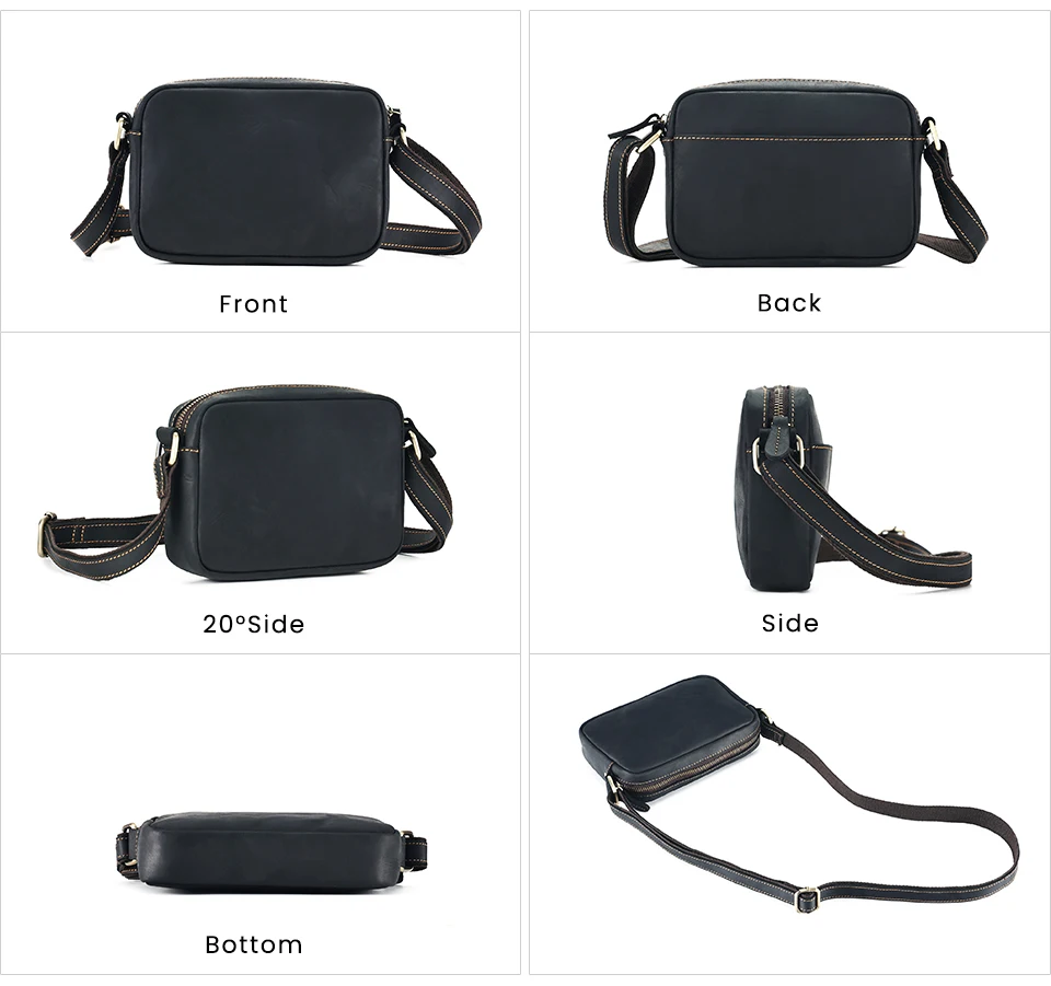 JOYIR Genuine Leather Mini Messenger Bag Travel Crossbody Bag for Women Men Cell Phone Purse Trave Satchel Shoulder Bags